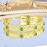 Foydjew Italian Vintage Jewelry Emerald Bracelet for Women's Banquet Party