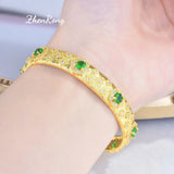 Foydjew Italian Vintage Jewelry Emerald Bracelet for Women's Banquet Party