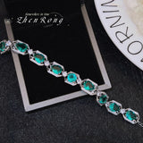 925 Silver Bracelet with Multicolor Tourmaline for Women