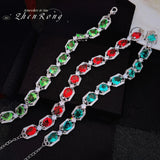 925 Silver Bracelet with Multicolor Tourmaline for Women