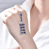 High-end Sapphire Stone Tassel Necklace