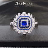 High Simulation Sapphire Pendant Choker Necklace