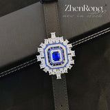 High Simulation Sapphire Pendant Choker Necklace