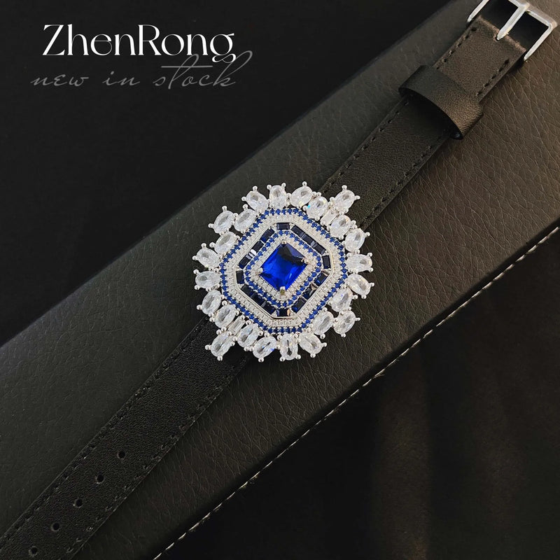 High Simulation Sapphire Pendant Choker Necklace