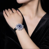 High Simulation Sapphire Pendant Choker Necklace
