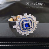 High Simulation Sapphire Pendant Choker Necklace