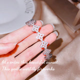 Micro-inlaid Zircon Four-leaf Clover Bracelet Open Adjustable for Women