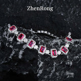 Ruby Treasure Bracelet Chain High-end Jewelry Red Zircon