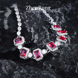 Ruby Treasure Bracelet Chain High-end Jewelry Red Zircon