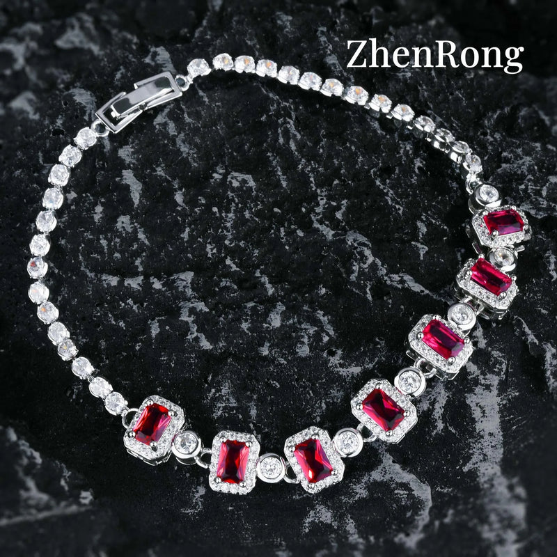 Ruby Treasure Bracelet Chain High-end Jewelry Red Zircon