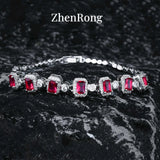 Ruby Treasure Bracelet Chain High-end Jewelry Red Zircon