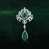 Foydjew Emerald Pendant Hollow Water Drop Necklaces