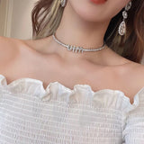 Zircon Letter Necklace Women's Collar Choker Chain