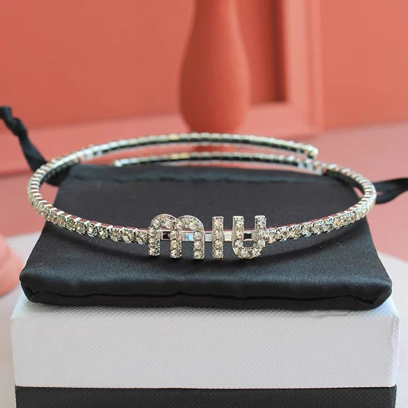 Zircon Letter Necklace Women's Collar Choker Chain