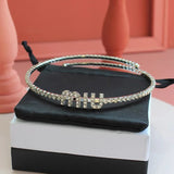 Zircon Letter Necklace Women's Collar Choker Chain
