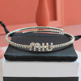 Zircon Letter Necklace Women's Collar Choker Chain