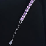 Micro-inlaid Zircon Pink Crystal Bracelet