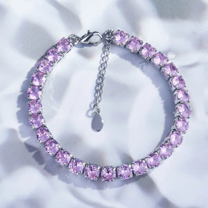 Micro-inlaid Zircon Pink Crystal Bracelet