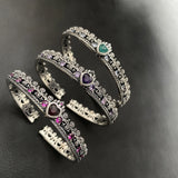 Retro Thai Silver Zircon Bracelet for Women