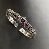Retro Thai Silver Zircon Bracelet for Women