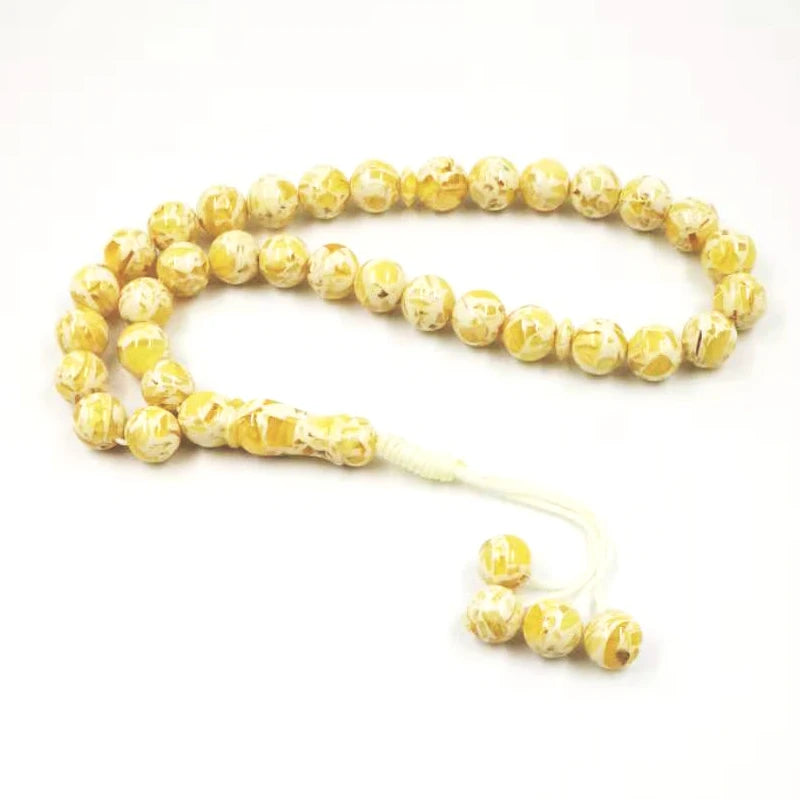 Aroma Tesbih Yellow Resin Man's Tasbih Islamic Prayer Beads