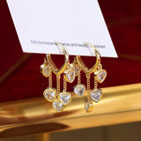 Tiny Heart Buckle Earrings 14k Plating Real Jewelry