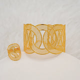 Chain Cuff Bangle & Ring Set Dubai Nigeria Wedding Jewelry Gift