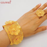 Chain Cuff Bangle & Ring Set Dubai Nigeria Wedding Jewelry Gift