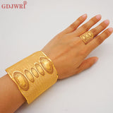 Chain Cuff Bangle with Ring for Women Dubai Adjustable Bracelet