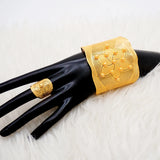 Dubai Flower Bangles & Ring Arabic Cuff Bracelet