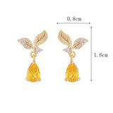 Yellow Zircon Water Droplet Earrings for Daily Wear