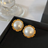 Circular Pearl Earrings 18K High Top Jewelry