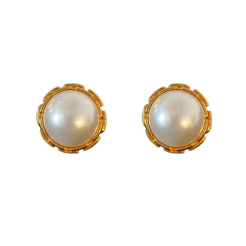 Circular Pearl Earrings 18K High Top Jewelry
