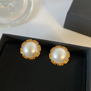 Circular Pearl Earrings 18K High Top Jewelry