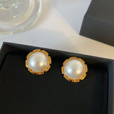 Circular Pearl Earrings 18K High Top Jewelry