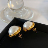 Circular Pearl Earrings 18K High Top Jewelry