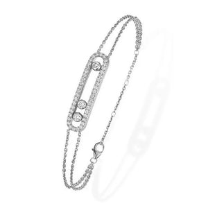 925 Sterling Silver Necklace Bracelet with Clear CZ Stones