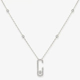 925 Sterling Silver Necklace Bracelet with Clear CZ Stones