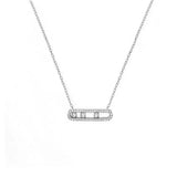 925 Sterling Silver Necklace Bracelet with Clear CZ Stones