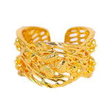 24k Bridal Dubai Plated Cuff Bracelet Nigerian Wedding Jewelry