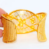 24k Bridal Dubai Plated Cuff Bracelet Nigerian Wedding Jewelry