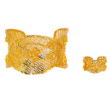 24k Bridal Dubai Plated Cuff Bracelet Nigerian Wedding Jewelry