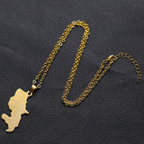 Martinique Island Map Pendant Necklace Stainless Steel Men Women Map Jewelry