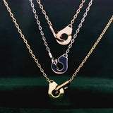 Paris Jewelry 925 Sterling Silver Les Menotes Handcuff Necklace