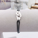 925 Silver Handcuff Bracelet Rope Design 925 Stamp