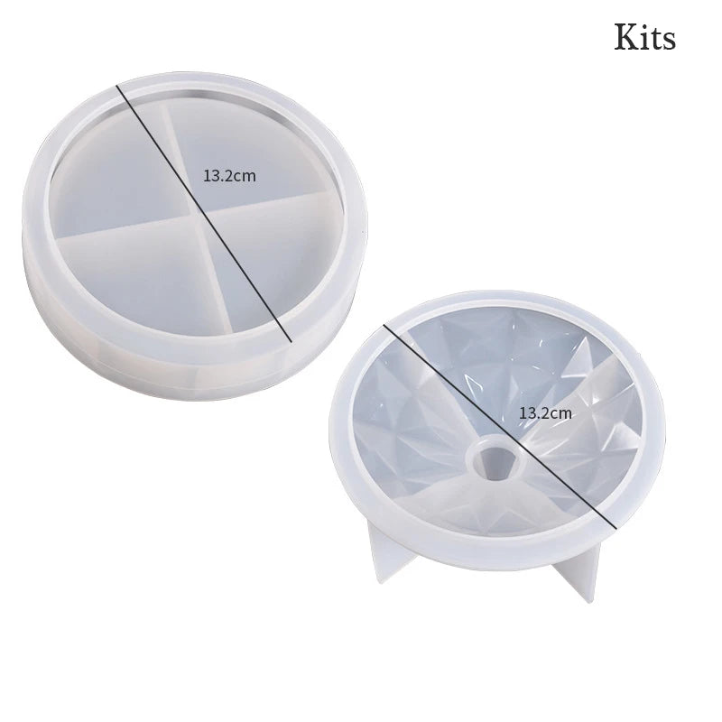 Vintage Diamond Pattern Storage Box Resin Mold with Lid Silicone Mould