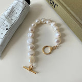 925 Silver Freshwater Pearl Chain Bracelet TLS294