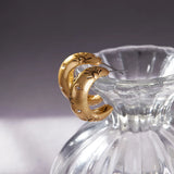 Fraya 925 Silver Plated Hoop Earrings Vintage C Shaped Earring