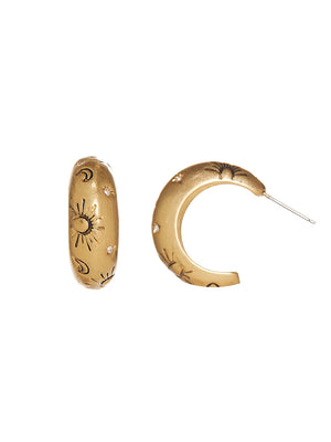 Fraya 925 Silver Plated Hoop Earrings Vintage C Shaped Earring