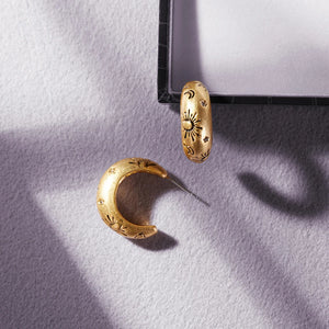 Fraya 925 Silver Plated Hoop Earrings Vintage C Shaped Earring